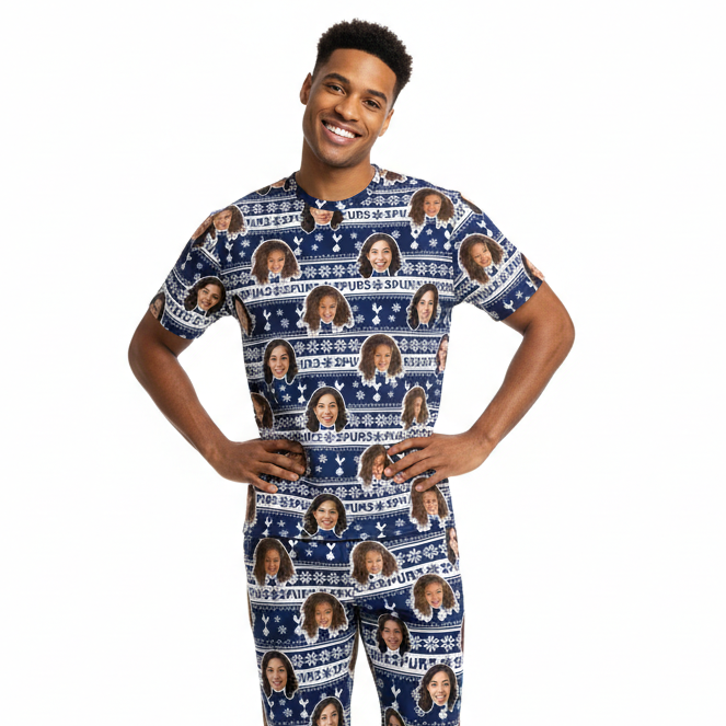 Spurs Christmas Men's Personalised Pyjamas - Trouser Set