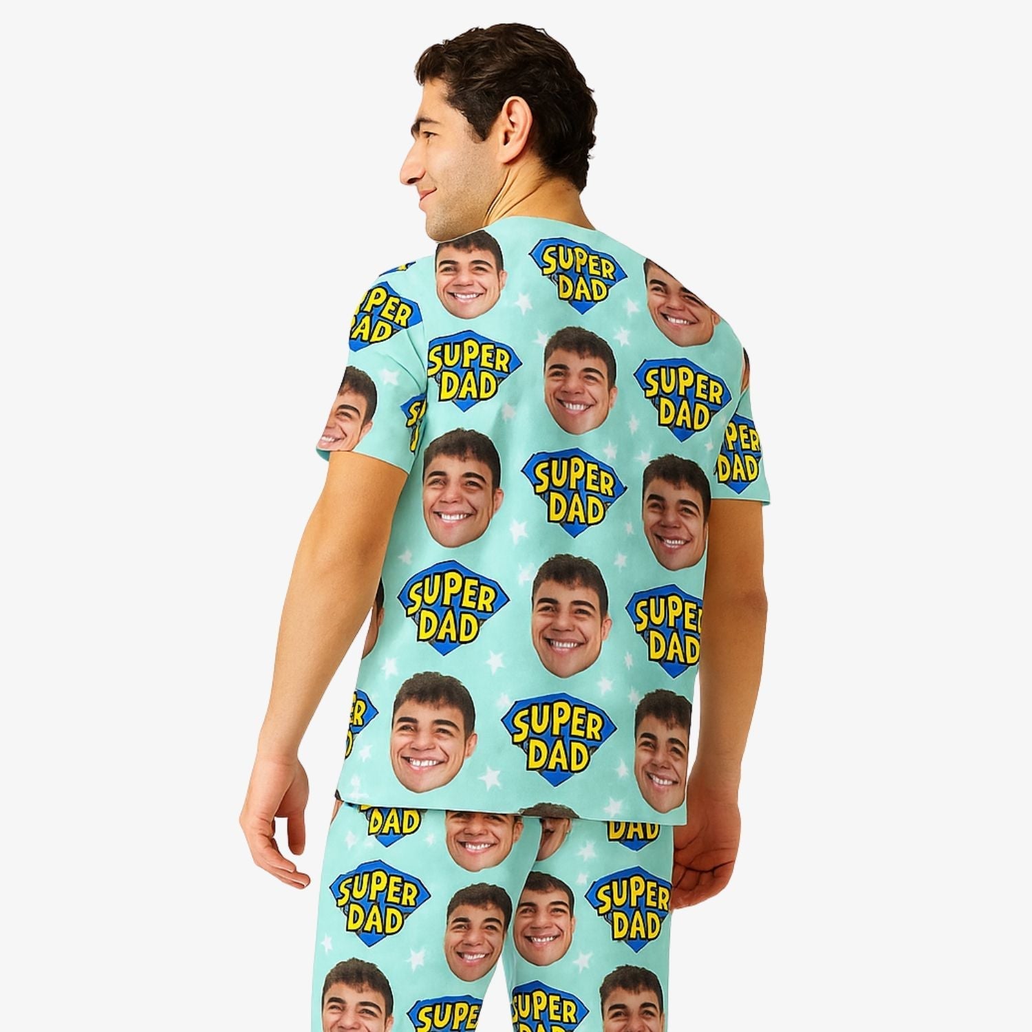 Men's Super Dad Personalised Pyjamas
