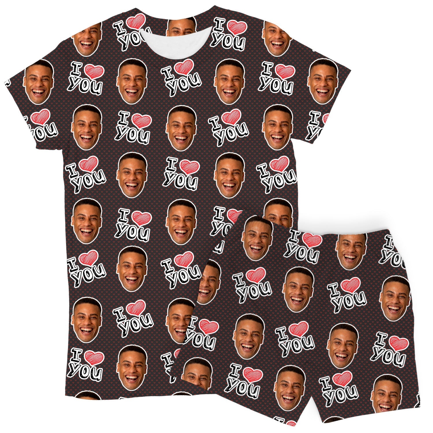 Women's I Heart You Personalised PJs - Shorts Set