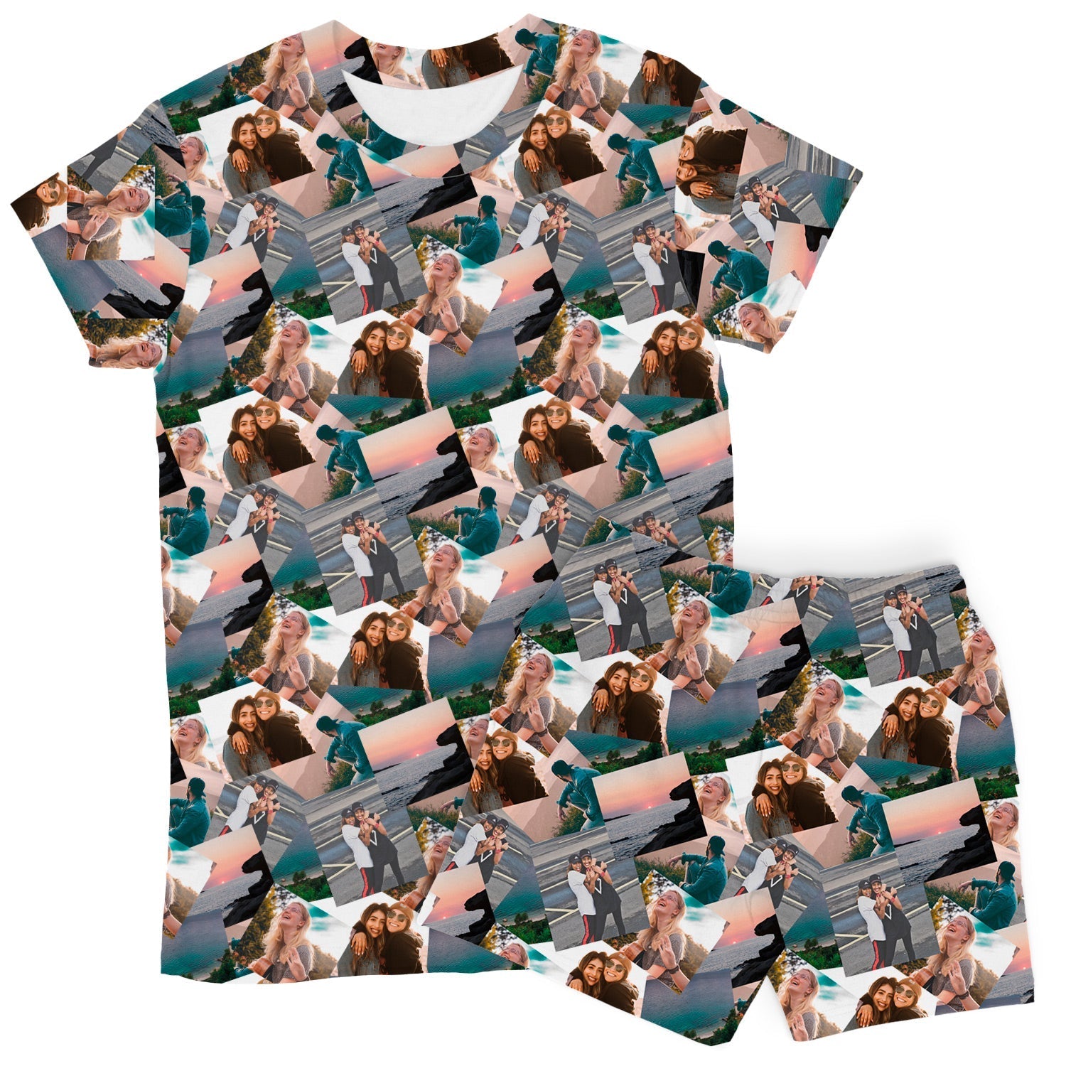 Women's Overlap Photo Collage PJs - Personalised Shorts Set