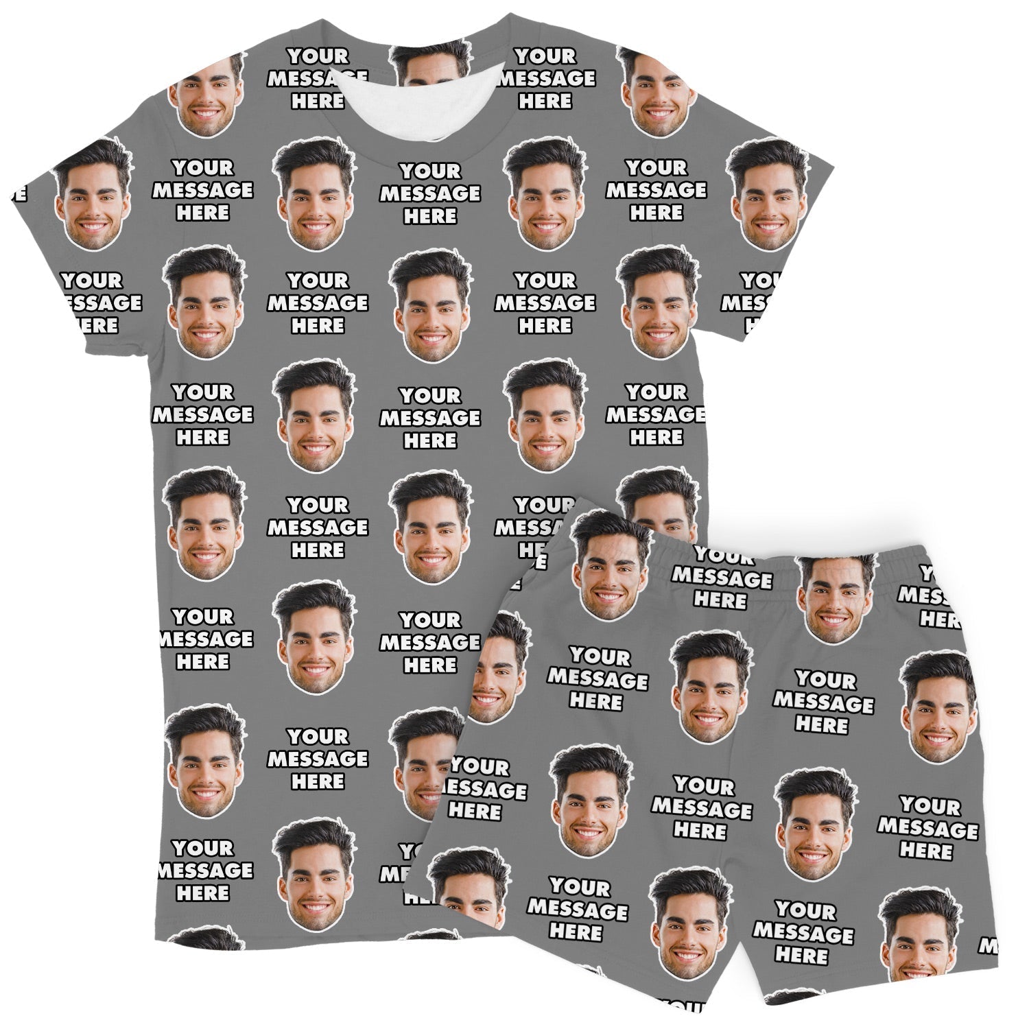 Women’s Personalised Message & Face PJs - Shorts Set