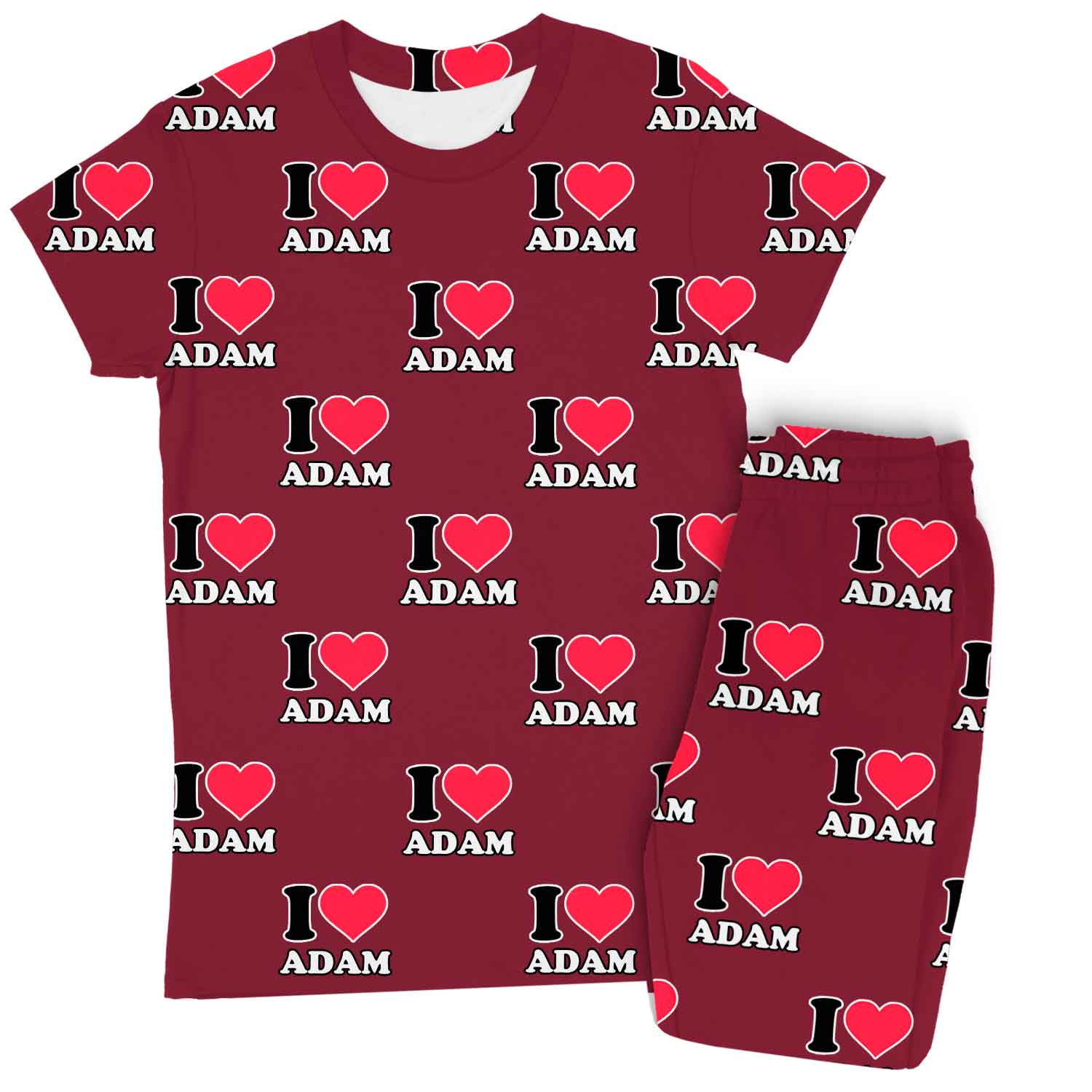 Women's I Heart Name Personalised Pyjamas - Trouser Set