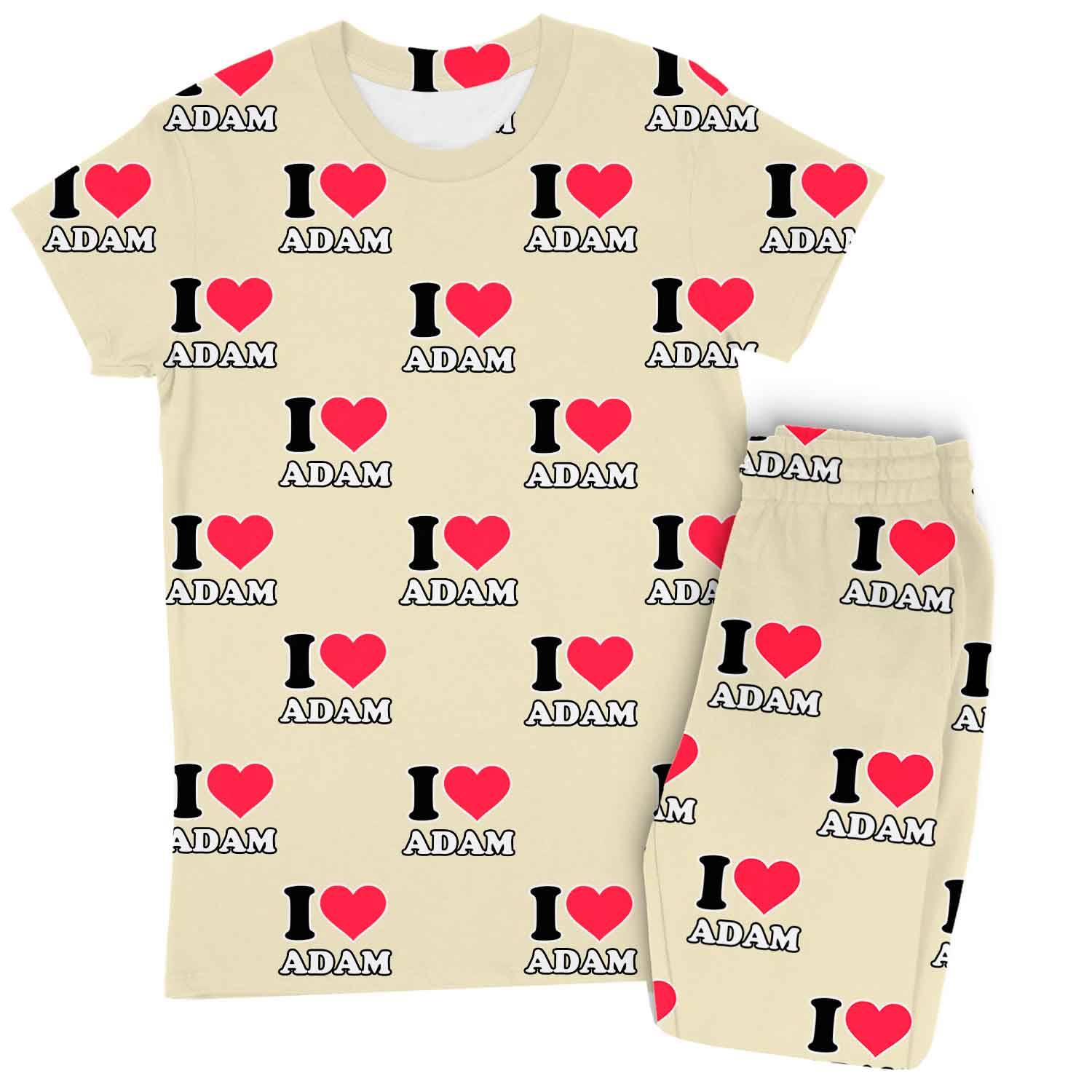 Women's I Heart Name Personalised Pyjamas - Trouser Set