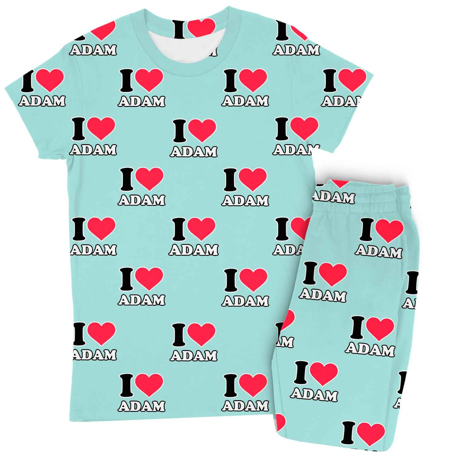Women's I Heart Name Personalised Pyjamas - Trouser Set