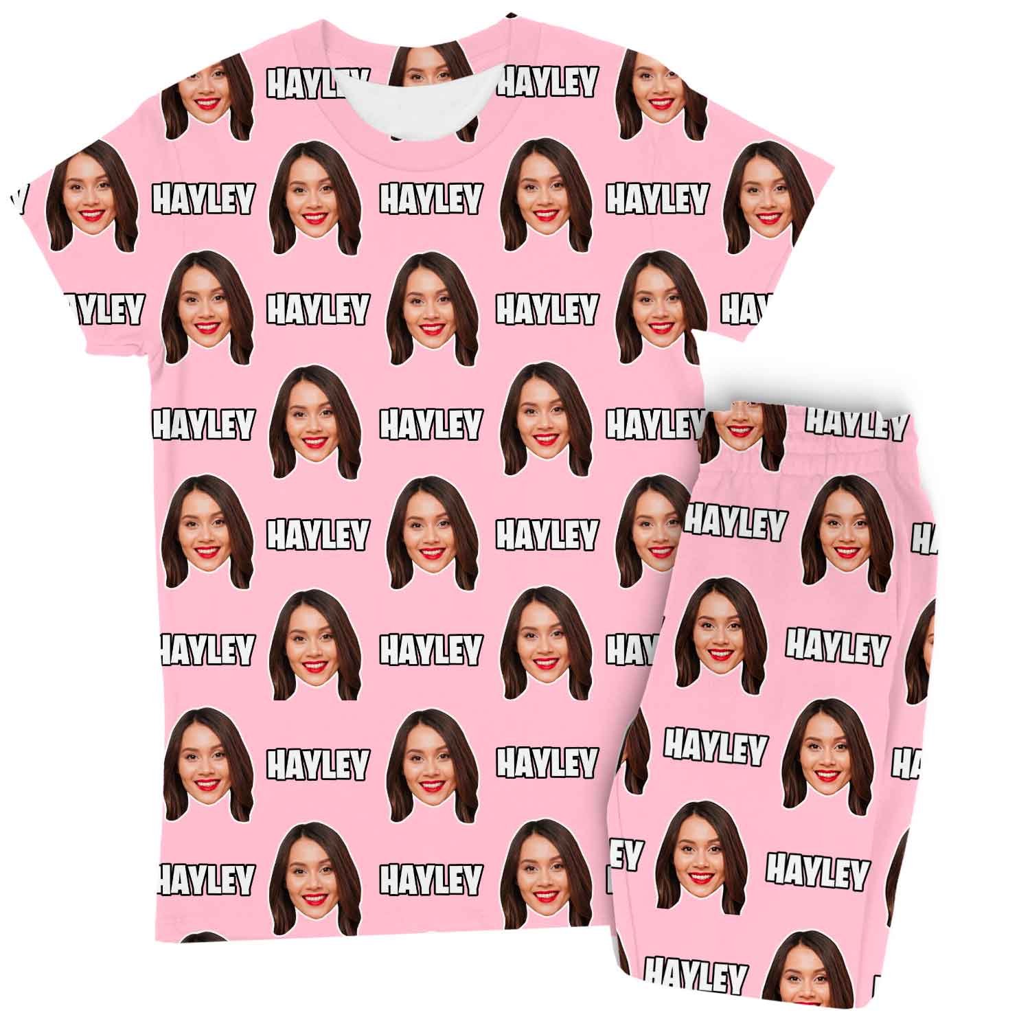 Women's Custom Face & Name Personalised Pyjamas - Trouser Set