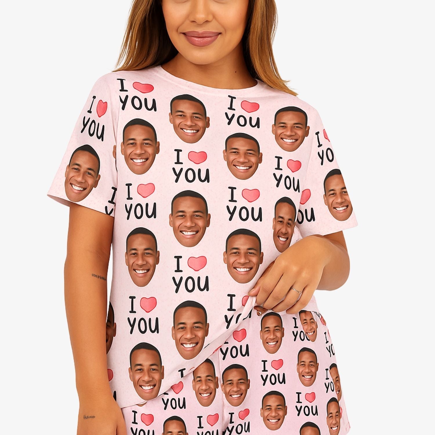 Women's I Heart You Personalised PJs - Shorts Set