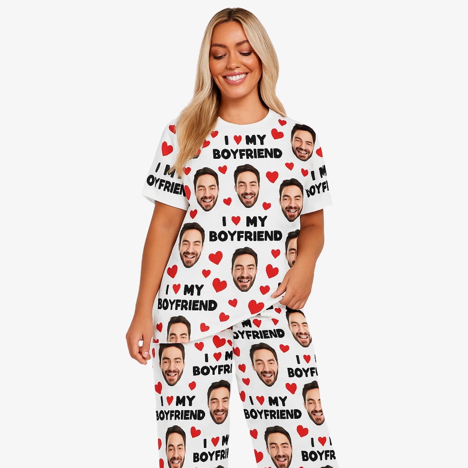 Women's I Love My Boyfriend Pyjamas - Trouser Set