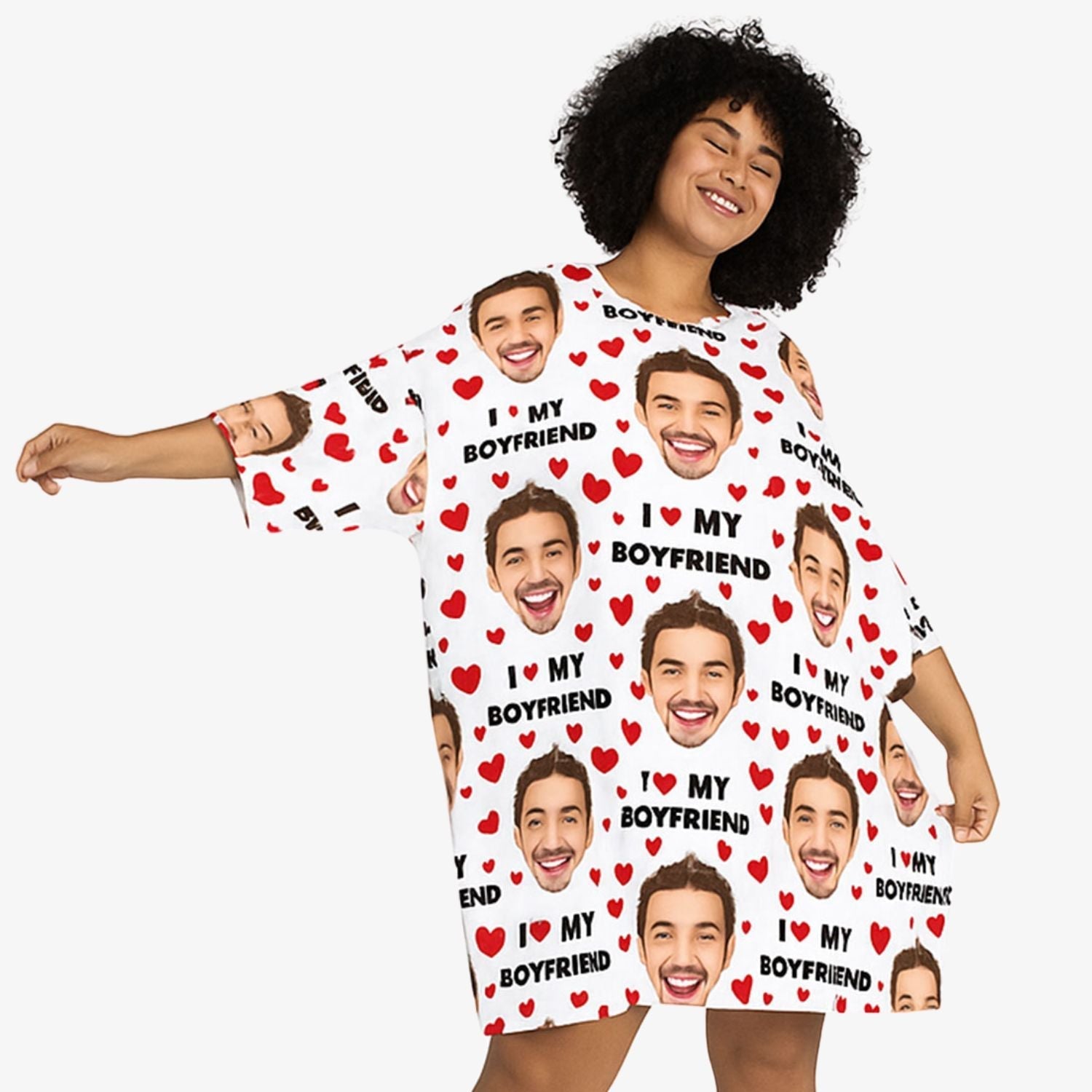 I Love My Boyfriend Custom Sleep Tee