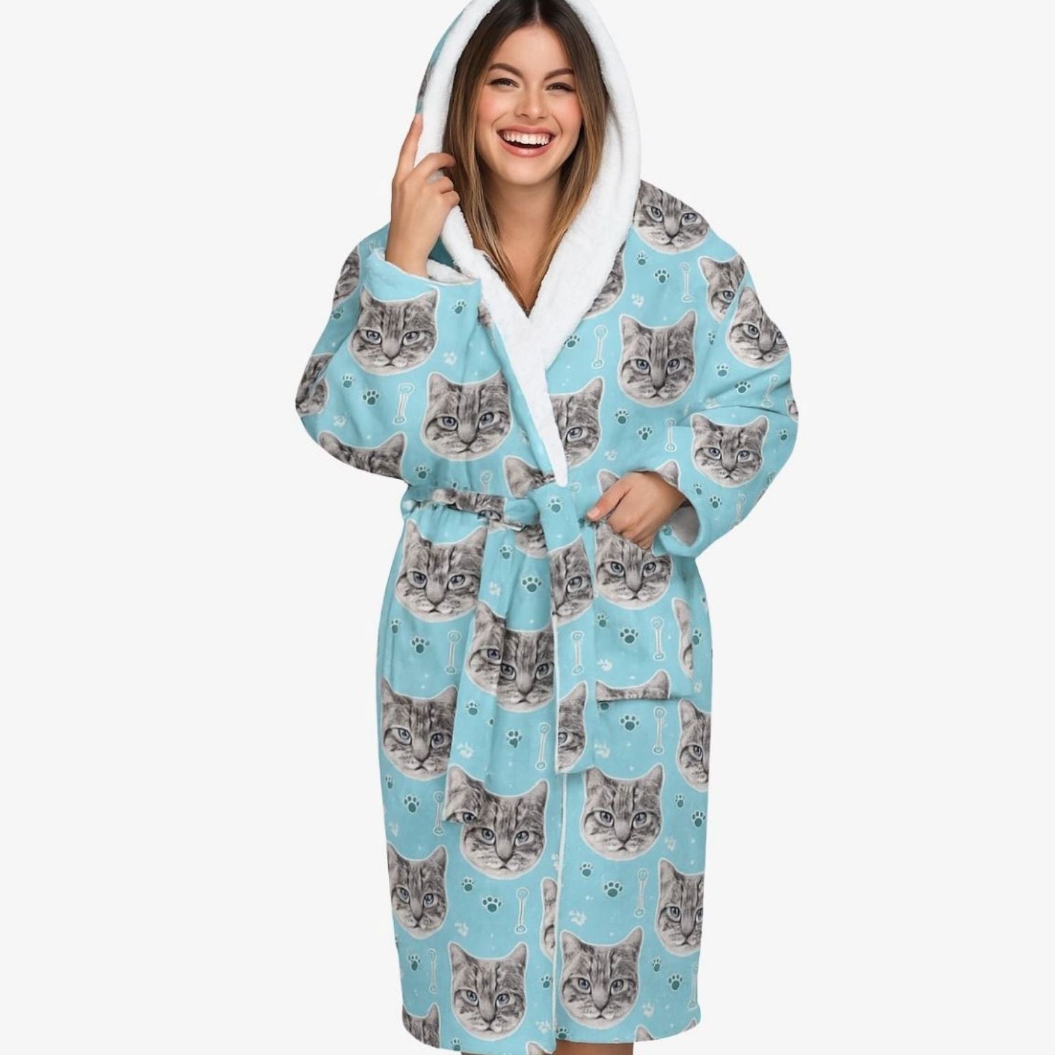 Custom Dressing Gown with Your Cat's Face