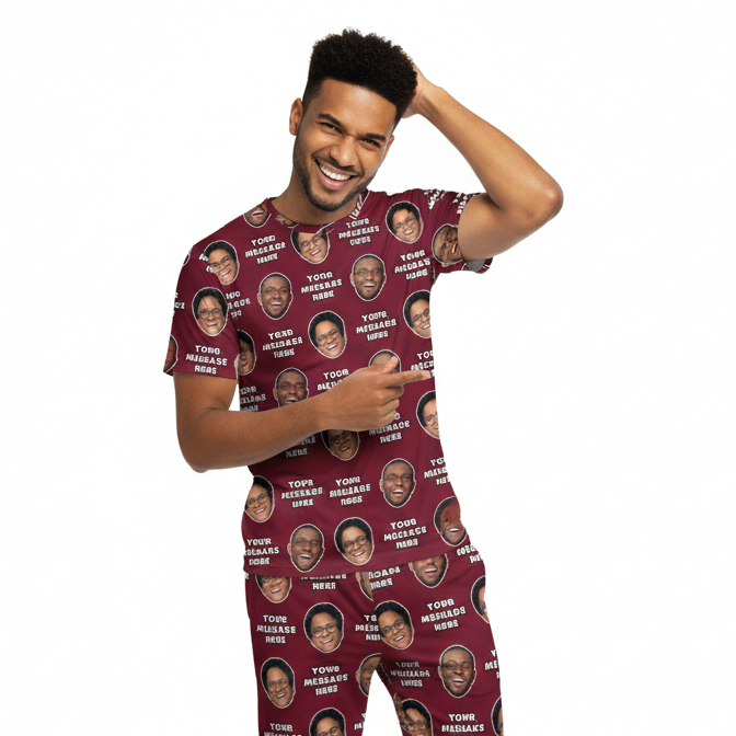 Your Face & Message Men's Personalised PJs - Trousers Set