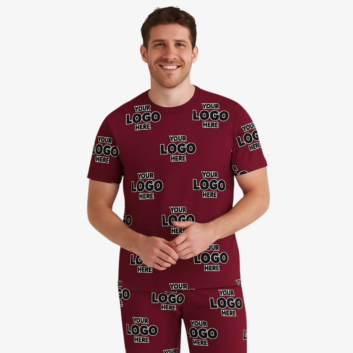 Personalised Logo Pattern Men’s PJ Trousers Set