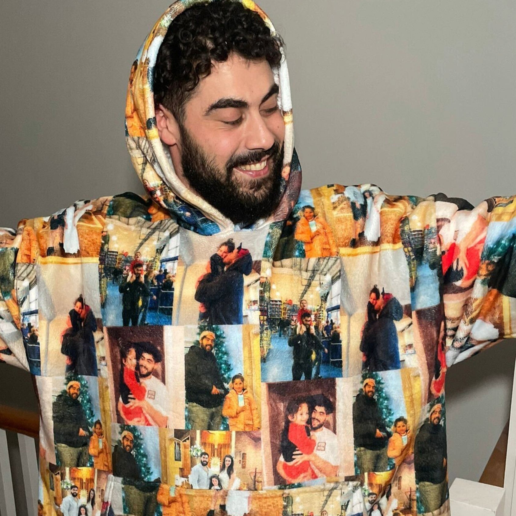 Photo Collage Chillzy Hoodie Blanket