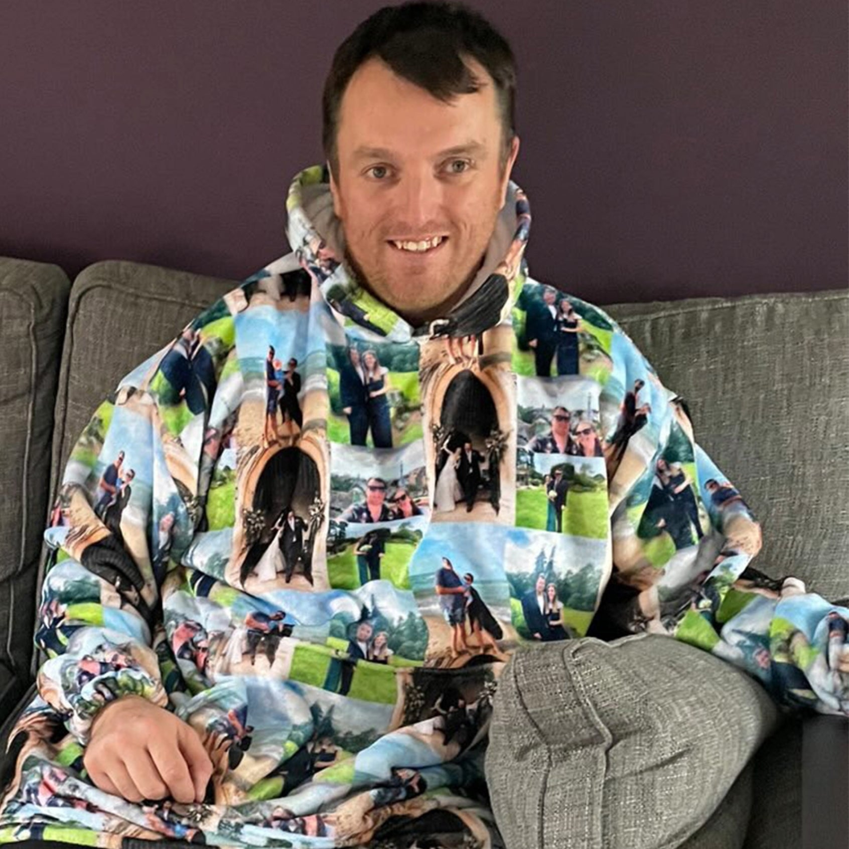 Photo Collage Chillzy Hoodie Blanket