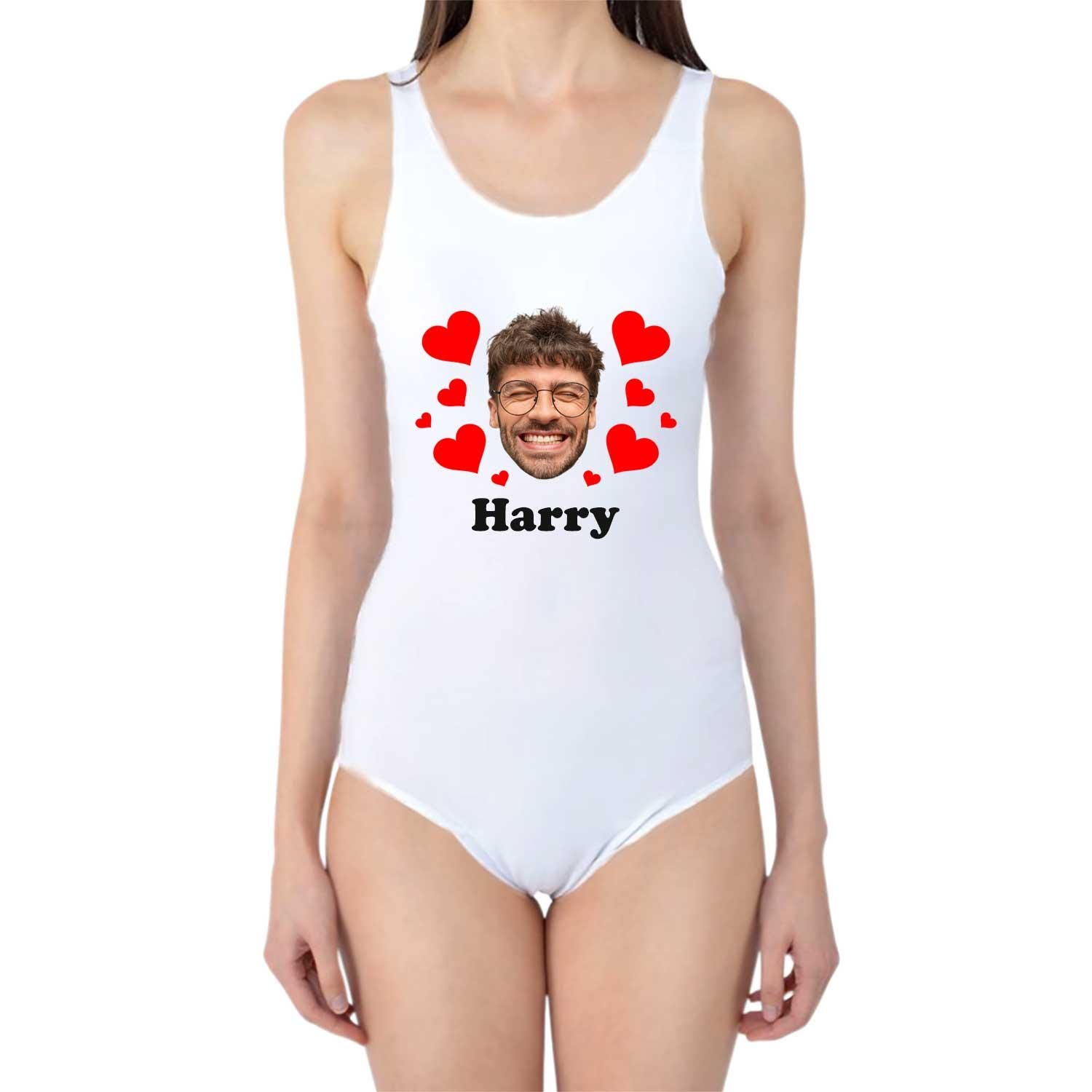 Love Heart Swimsuit Personalised With Face And Name