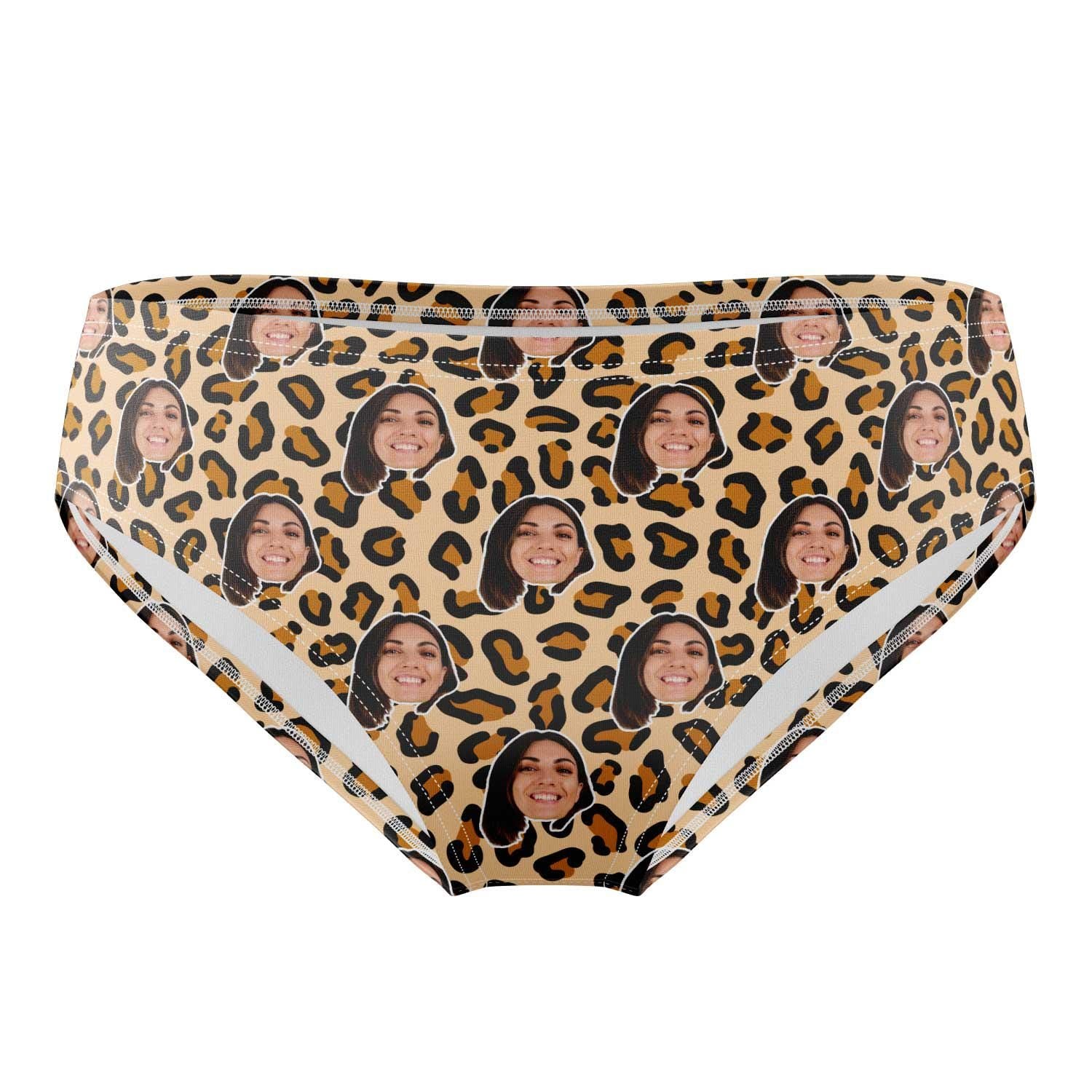 Leopard Custom Faces Print Swim Trunks