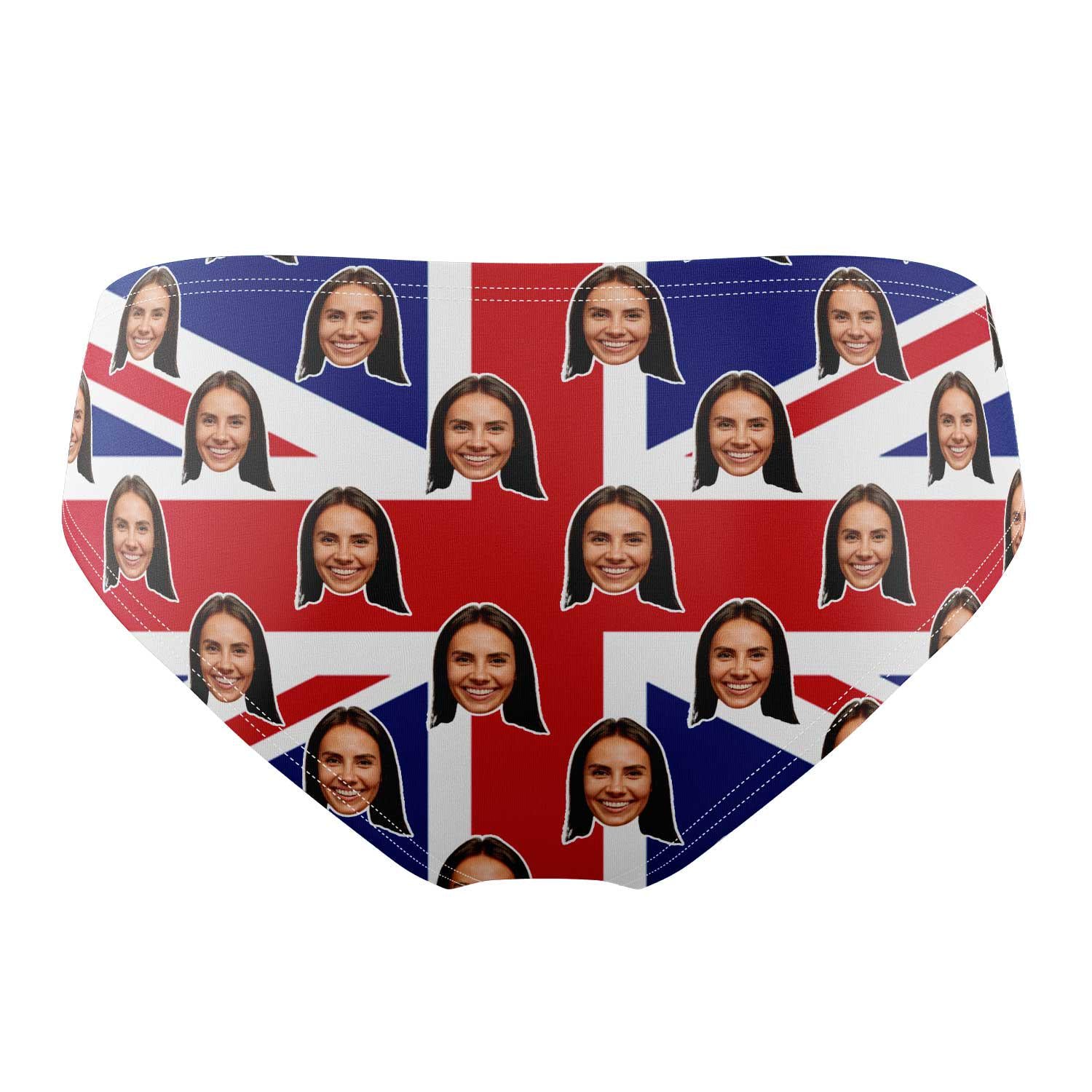 Face Pattern UK Flag Personalised Swim Trunks