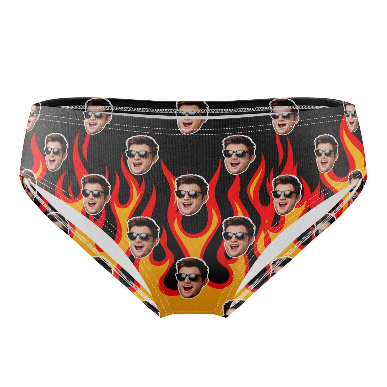 Hot Rod Flame Personalised Face Swim Trunks