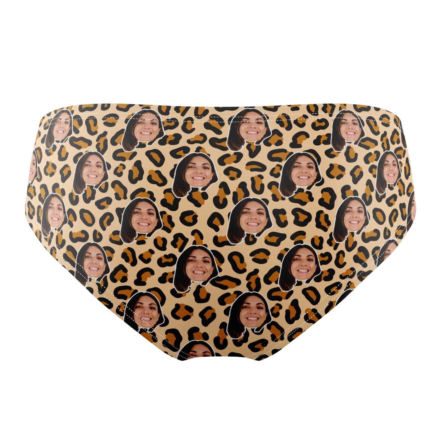 Leopard Custom Faces Print Swim Trunks