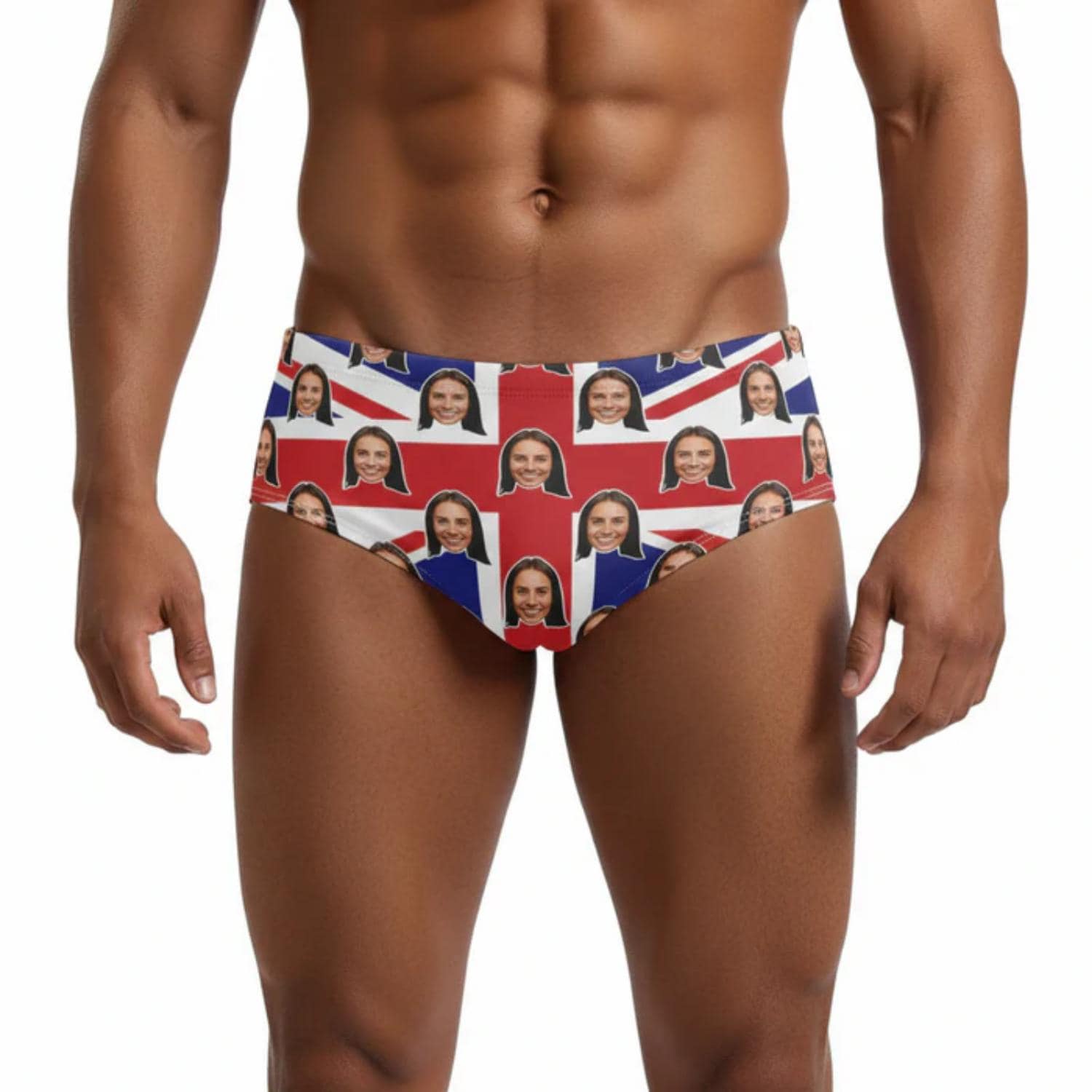 Face Pattern UK Flag Personalised Swim Trunks