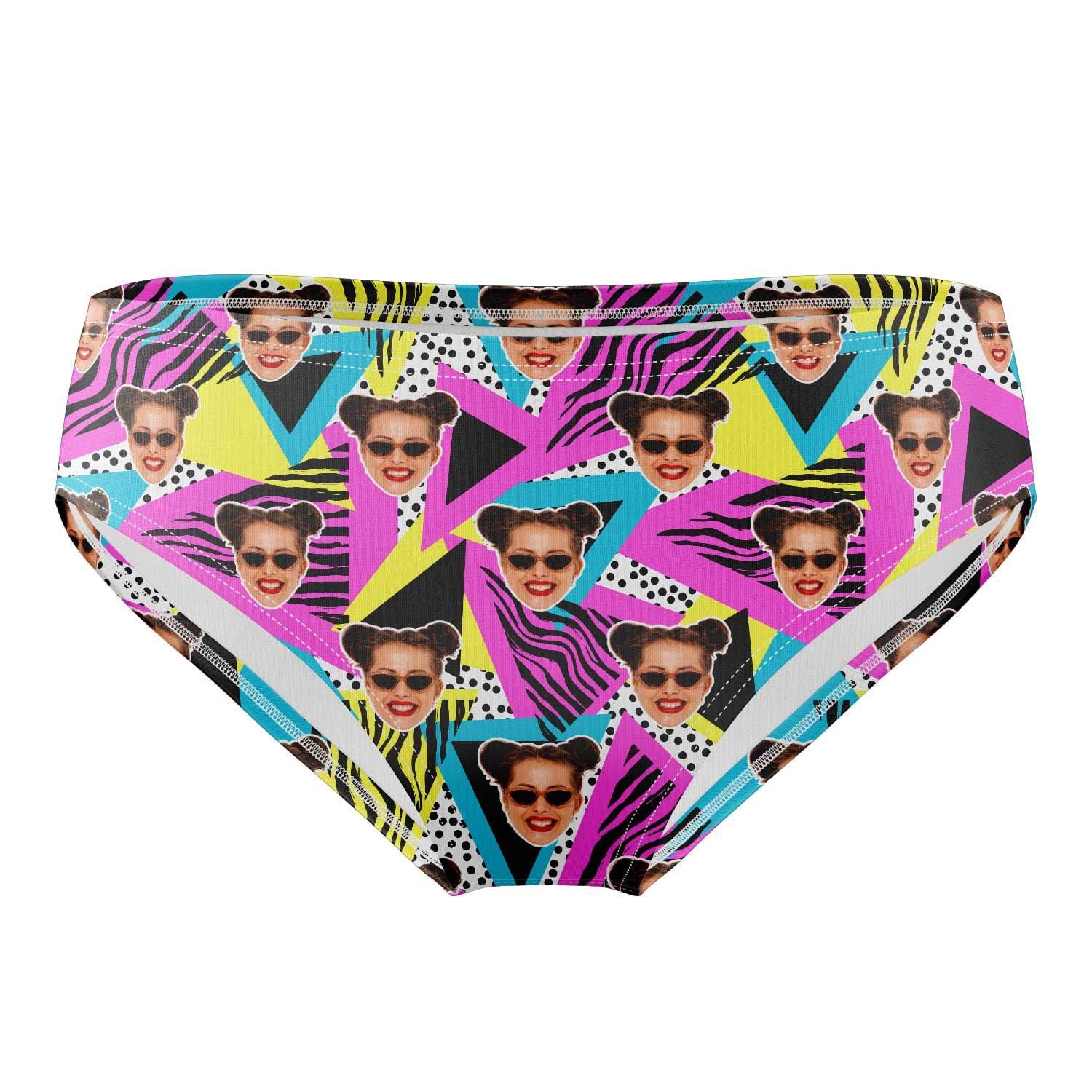 Retro Pink Print Personalised Swim Trunks
