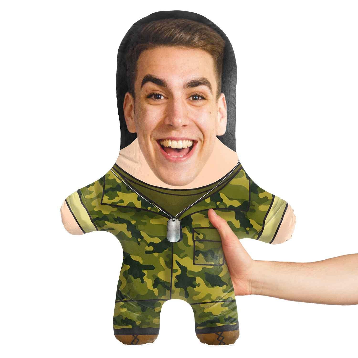 Soldier Face Pillow Personalised Teddy Bear