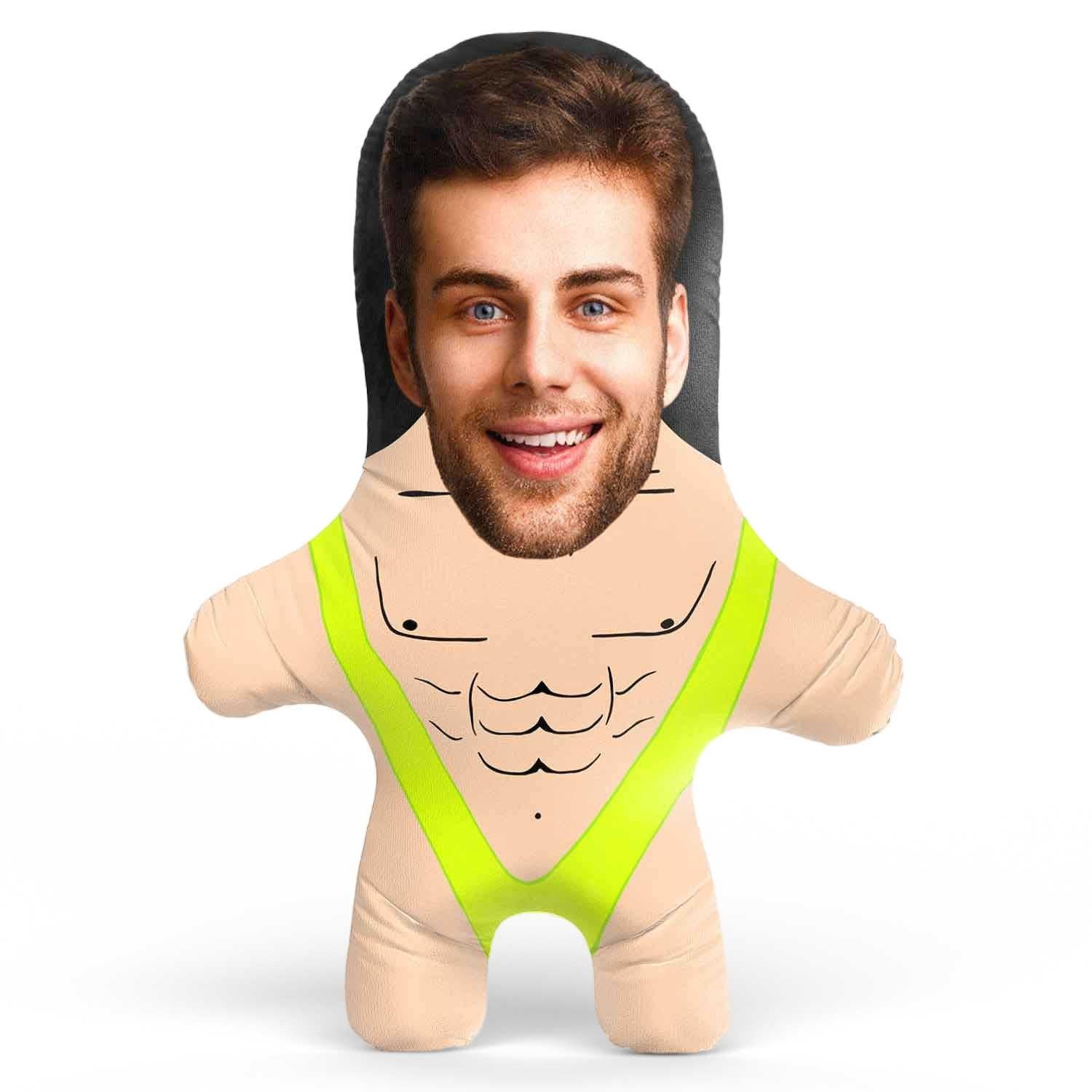 Mankini Face Pillow Personalised Teddy Bear