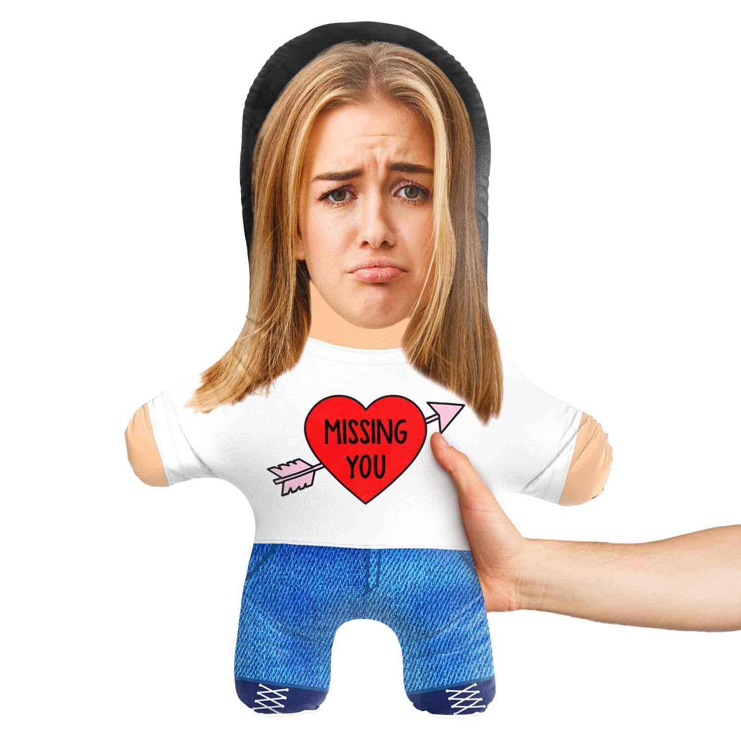 Missing You Face Pillow Personalised Teddy Bear