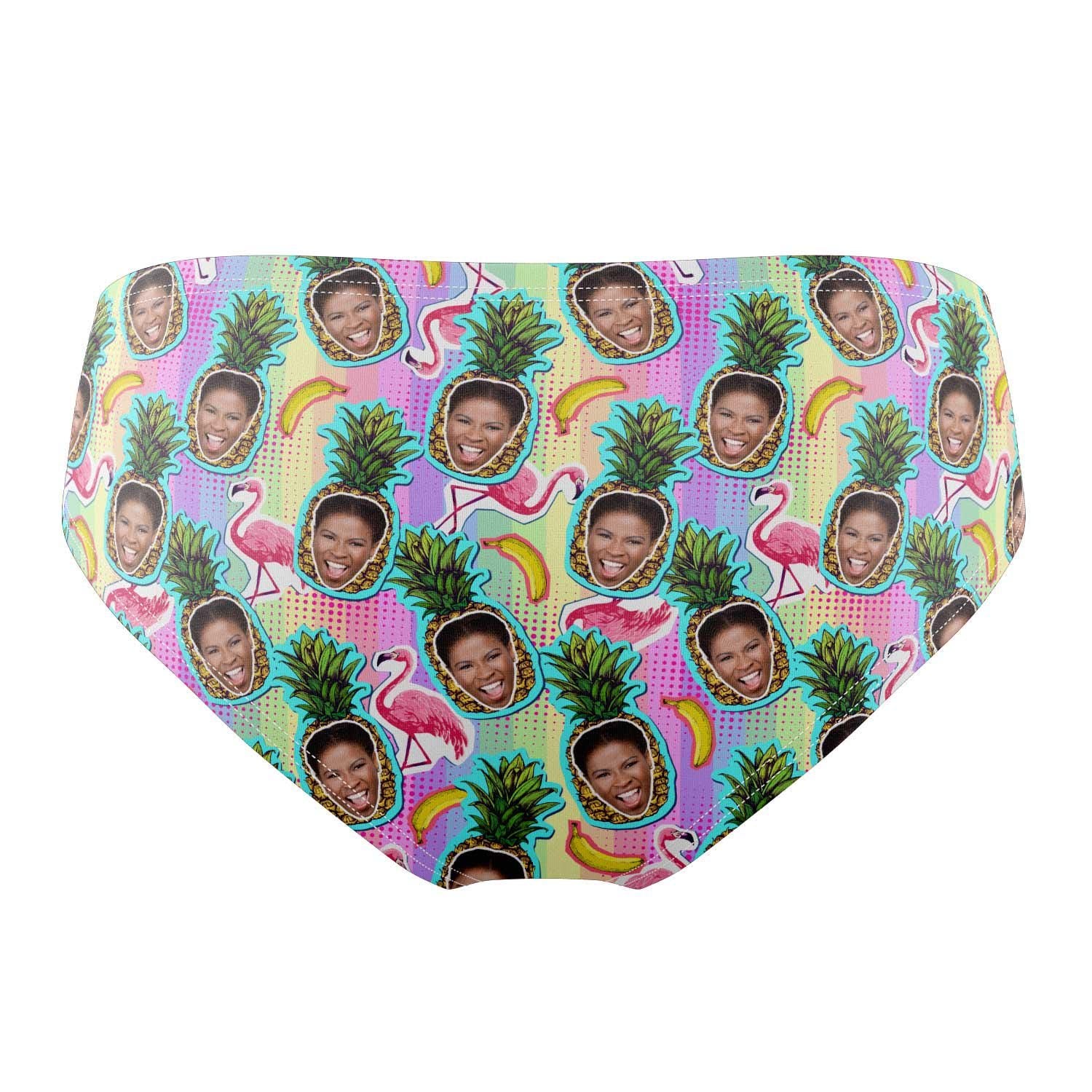 Multicoloured Pineapple Face Pattern Swim Trunks