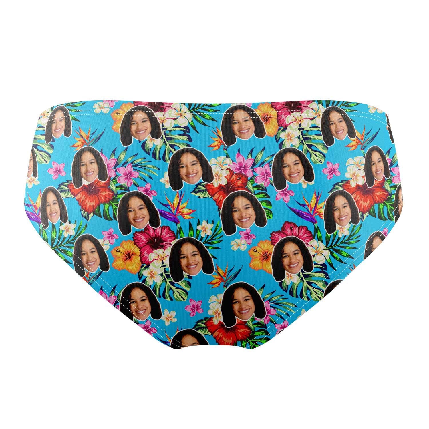 Tropical Floral Hawaiian Personalised Swim Trunks