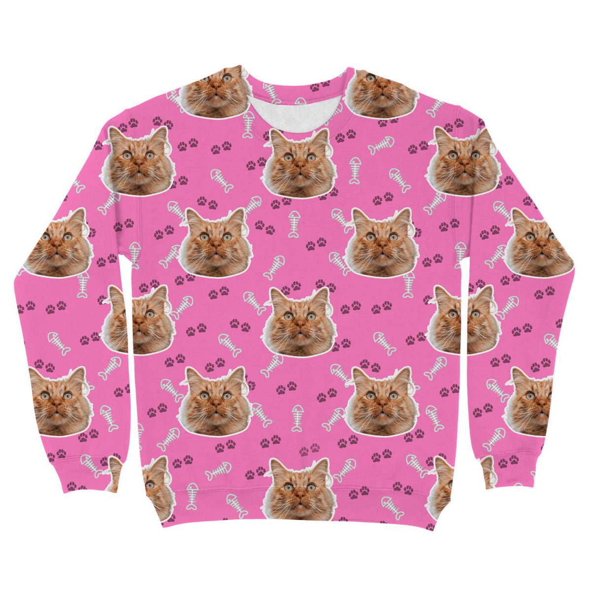 Cat Pattern Personalised Sweatshirt