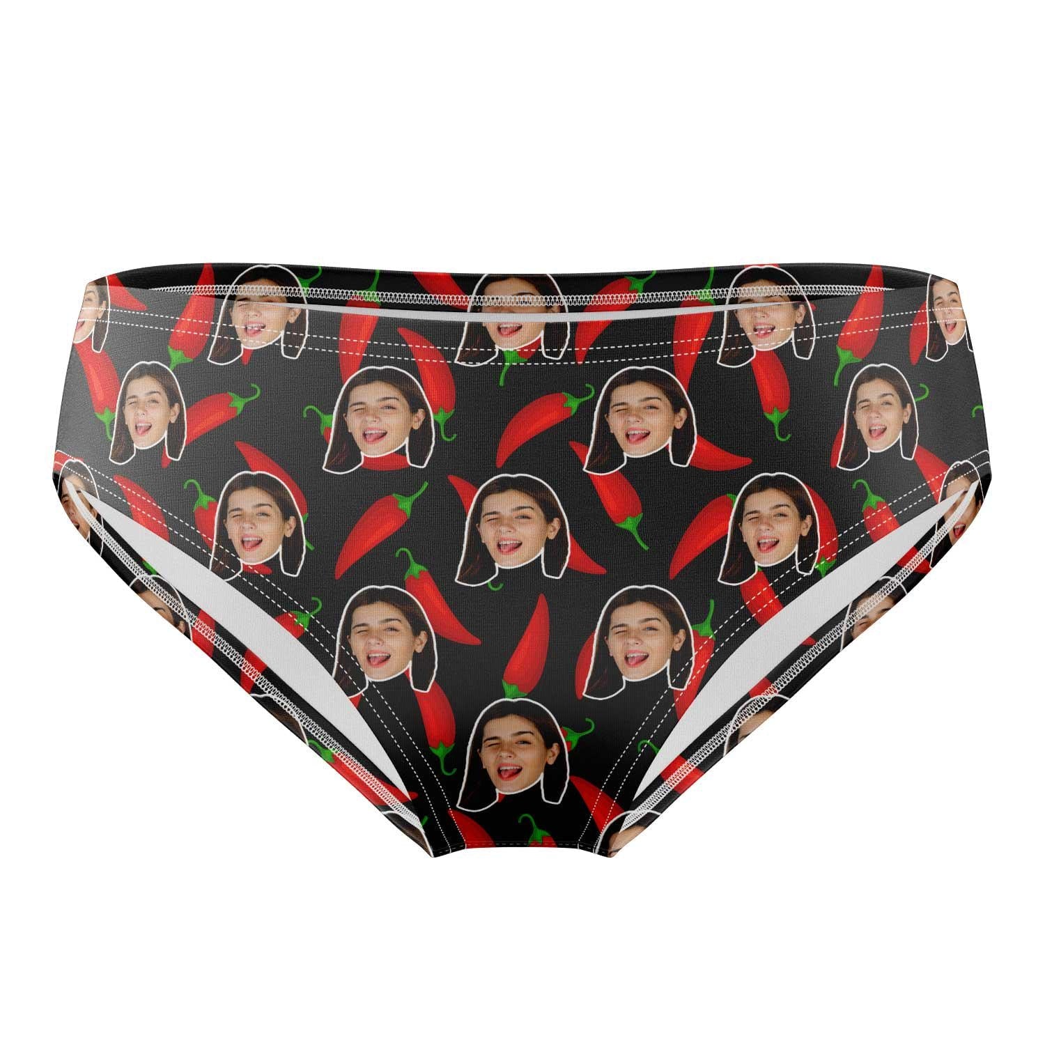 Chillies Pattern Personalised Face Swim Trunks