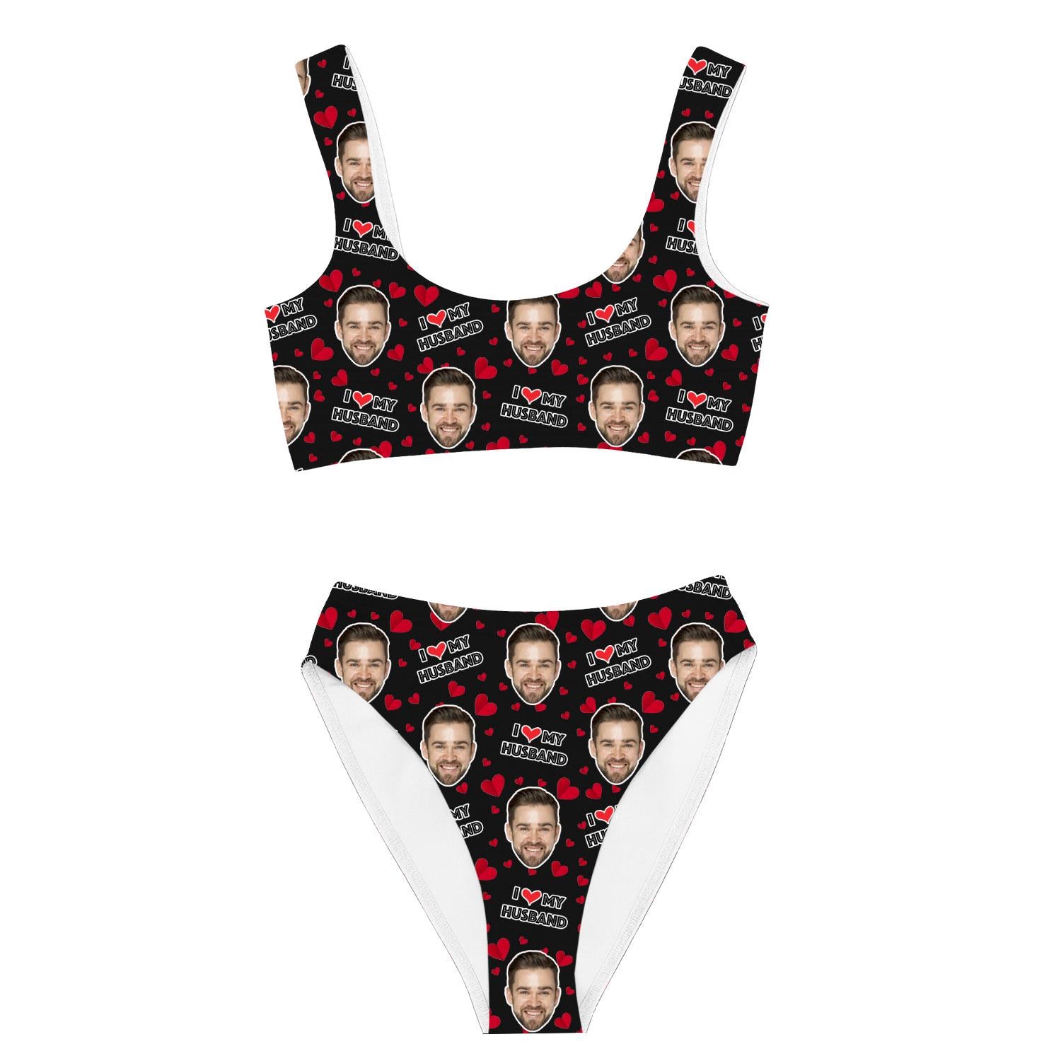 I Love My Husband Custom Made Bikini Set