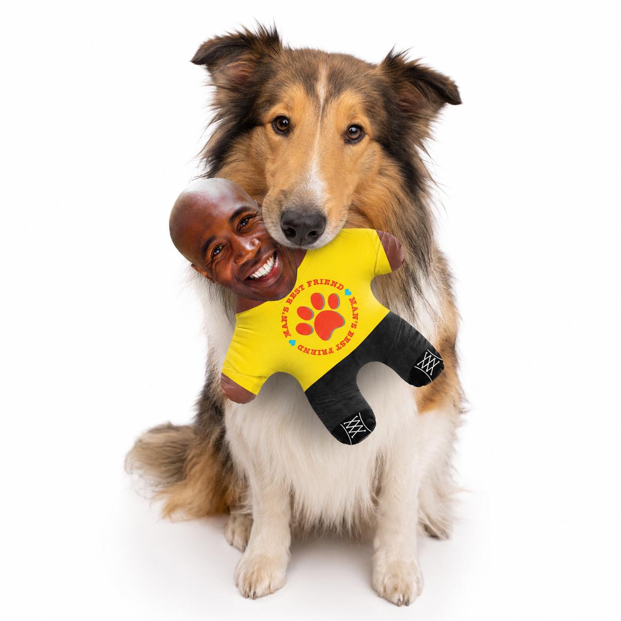 Man's Best Friend Personalised Dog Toy | Custom Photo Dog Toy | Funny Squeaky Dog Toy