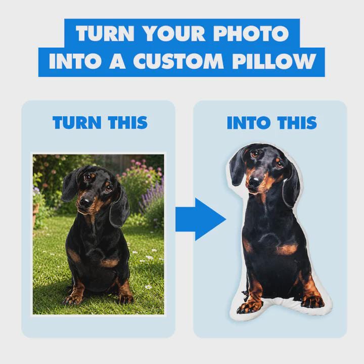 Dog Photo Pillow | Personalised Dog Pillow | Custom Pet Shaped Cushion