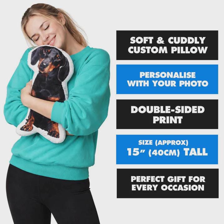 Dog Photo Pillow | Personalised Dog Pillow | Custom Pet Shaped Cushion