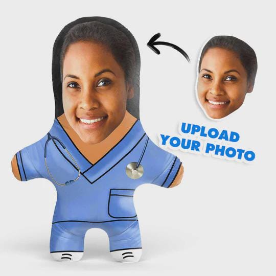 Nurse Face Pillow Personalised Teddy Bear