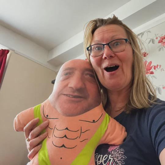 Mankini Face Pillow Personalised Teddy Bear