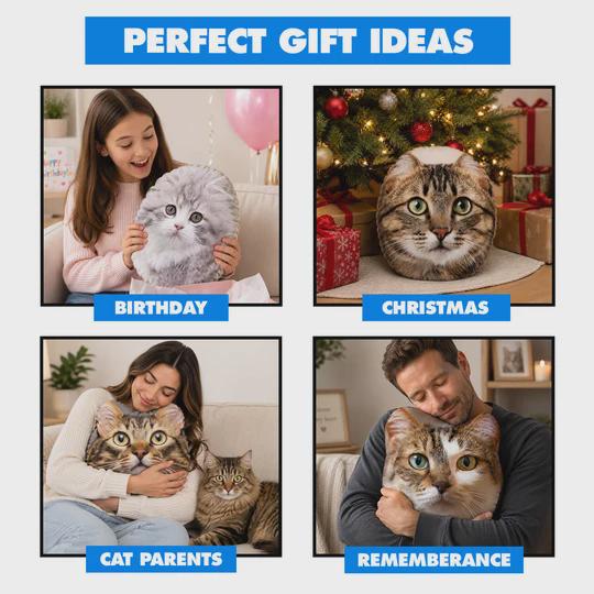 Custom Cat Pillow | Personalised Cat Photo Cushion | Cat Lover Gift