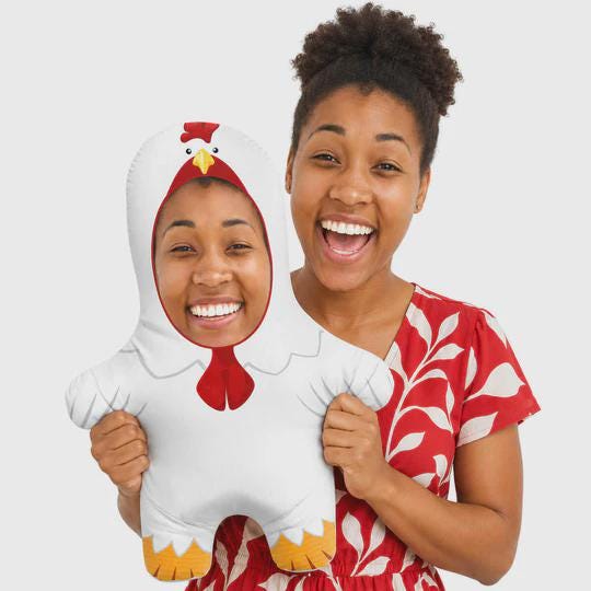 Personalised Chicken Teddy Bear | Custom Chicken Photo Pillow | Chicken Lover Gift