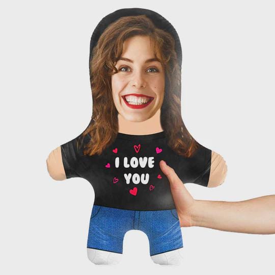 Personalised I Love You Female Face Pillow | Custom Photo Cushion | Girlfriend Gift