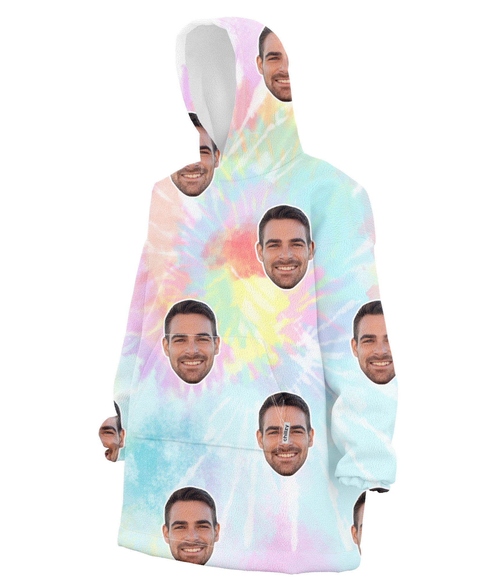 Tie Dye Face Chillzy Hoodie Blanket