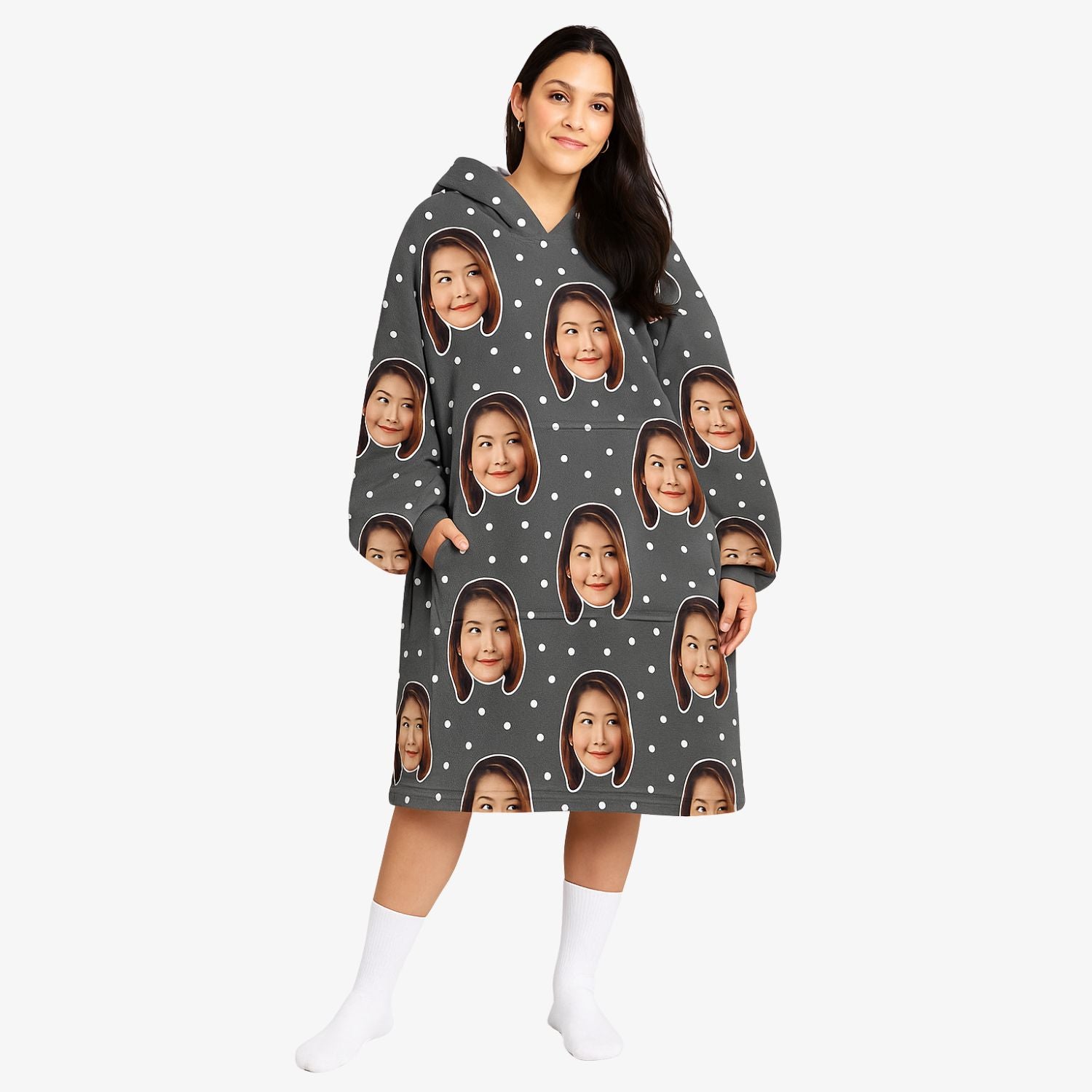 Spotty Face Chillzy Hoodie Blanket
