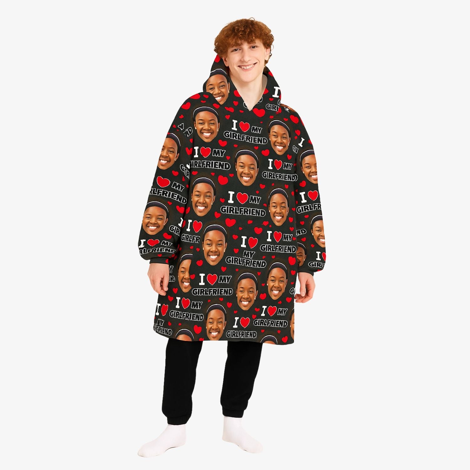 I Love My Girlfriend Chillzy Hoodie Blanket