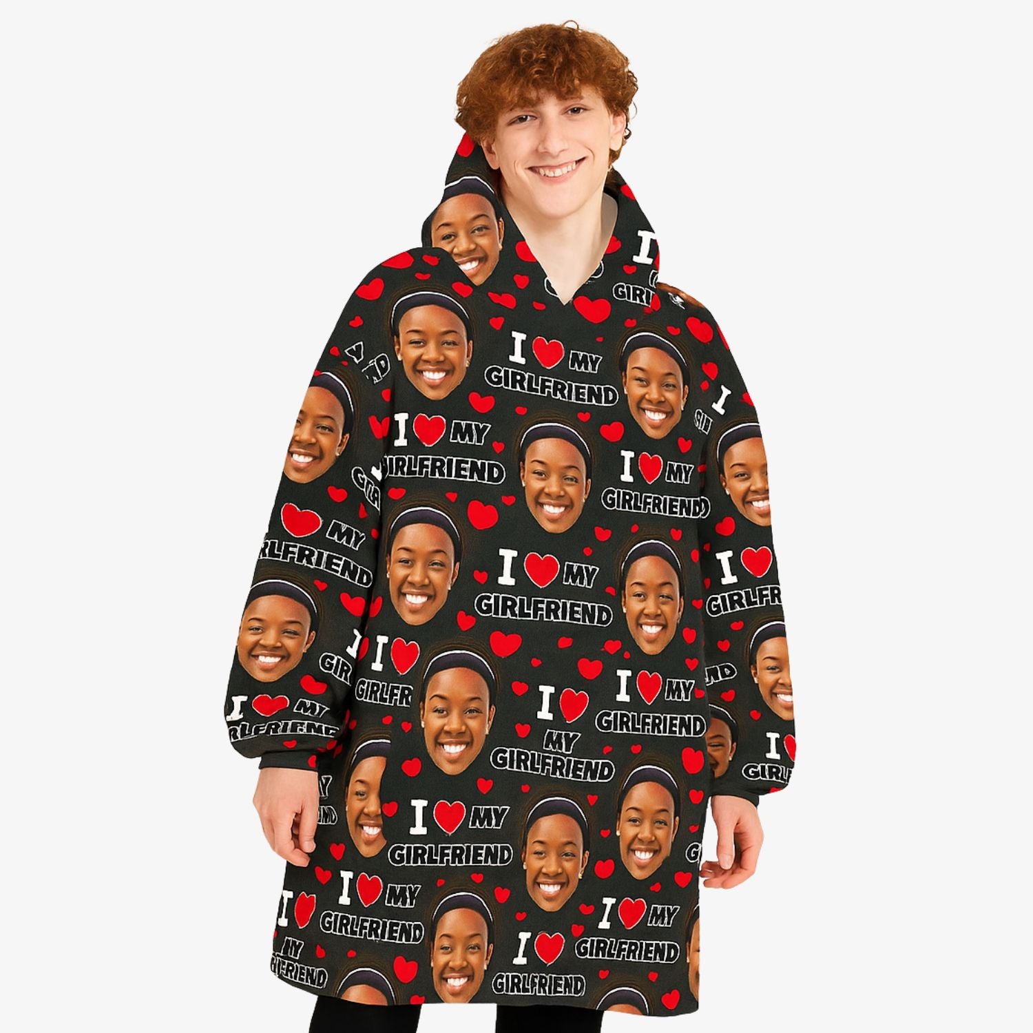 I Love My Girlfriend Chillzy Hoodie Blanket