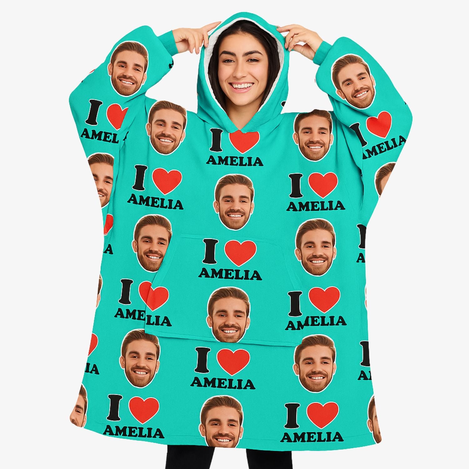 I Heart Custom Chillzy Hoodie Blanket
