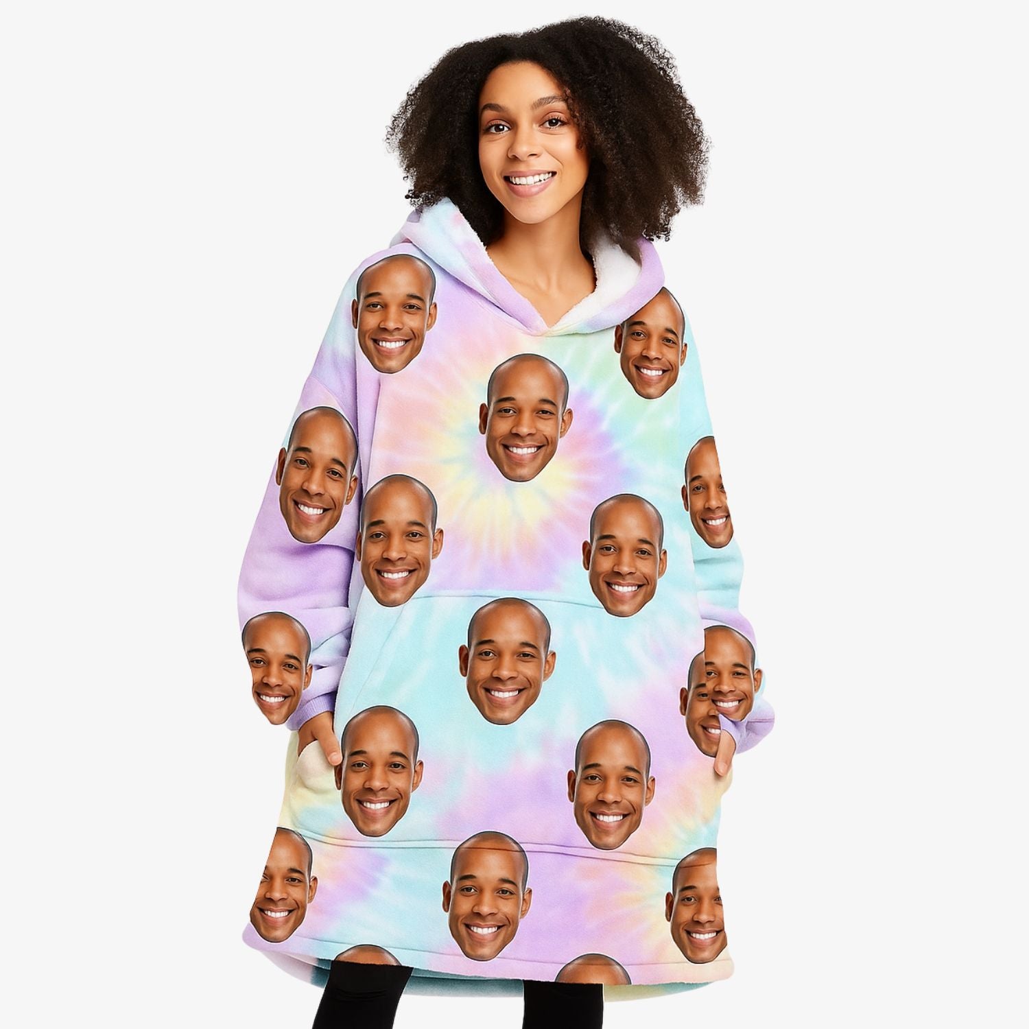 Tie Dye Face Chillzy Hoodie Blanket
