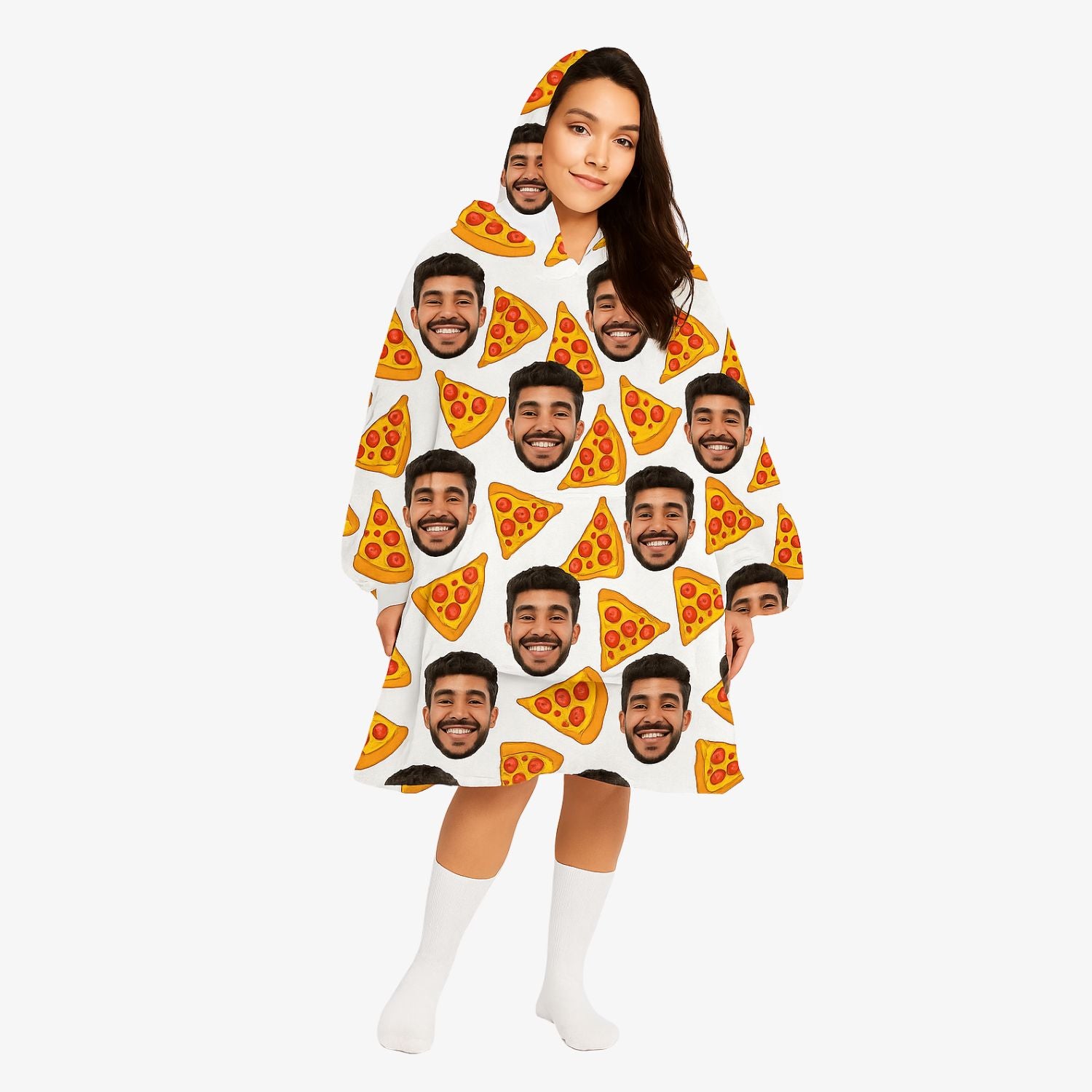 Your Face Pizza Chillzy Hoodie Blanket
