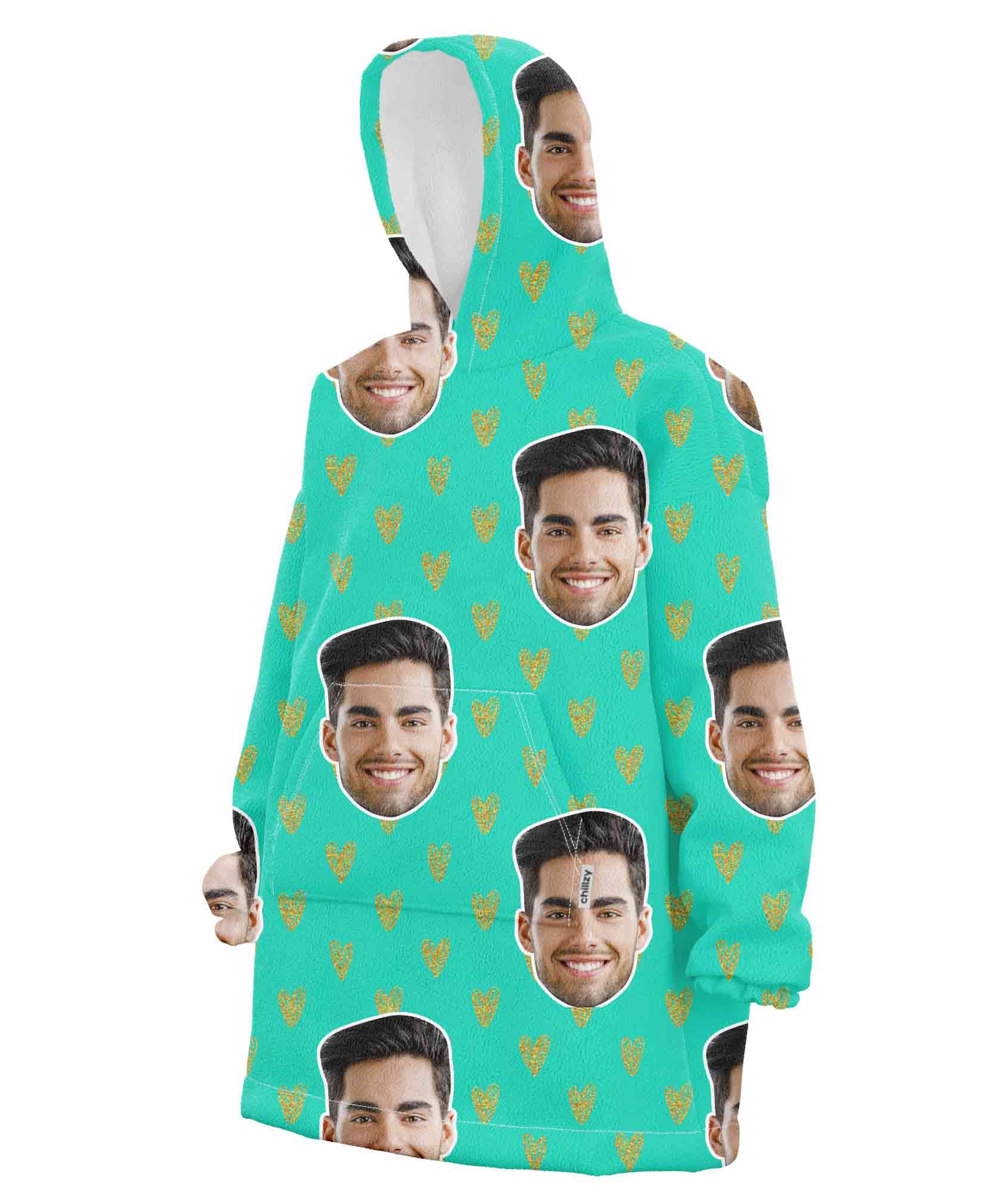 Face Hearts Chillzy Hoodie Blanket
