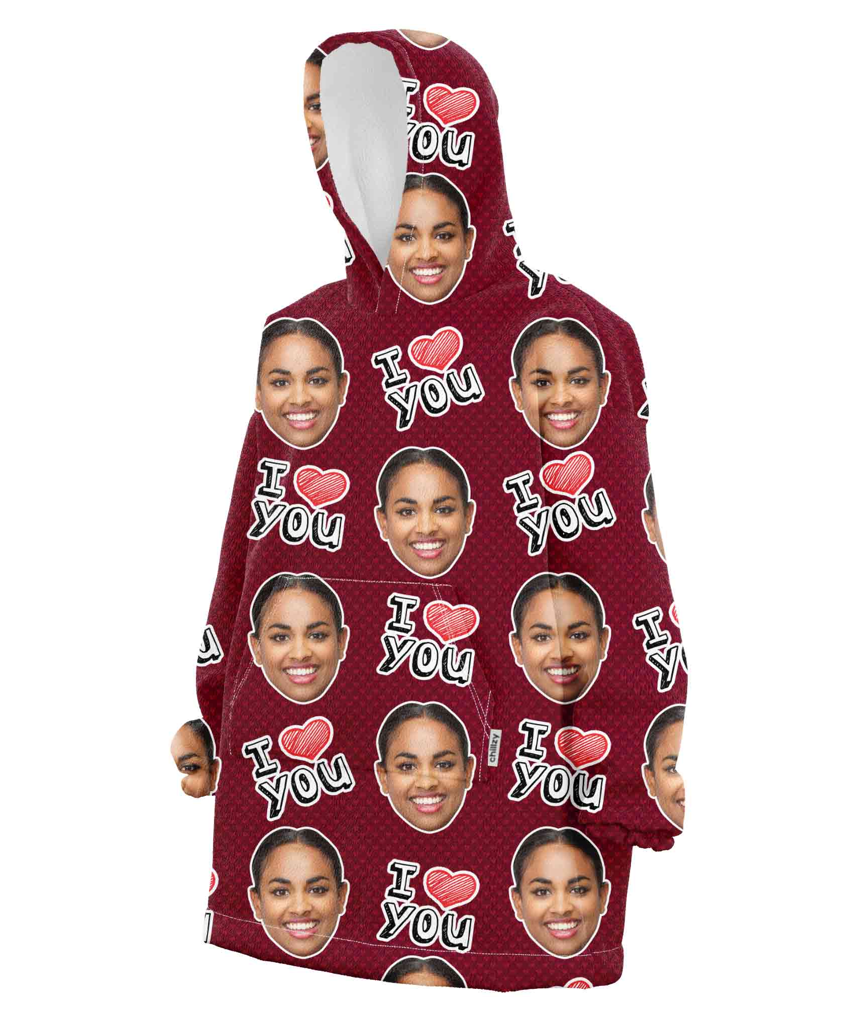 I Heart You Chillzy Hoodie Blanket