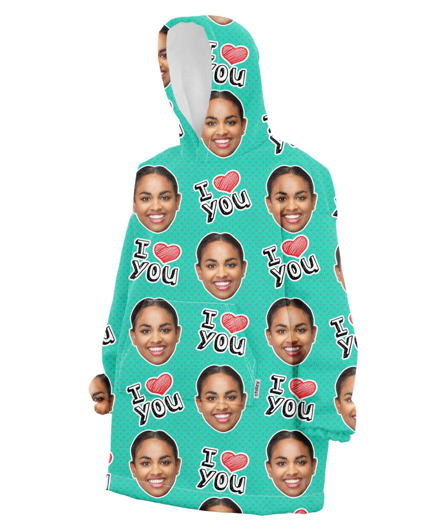 I Heart You Chillzy Hoodie Blanket